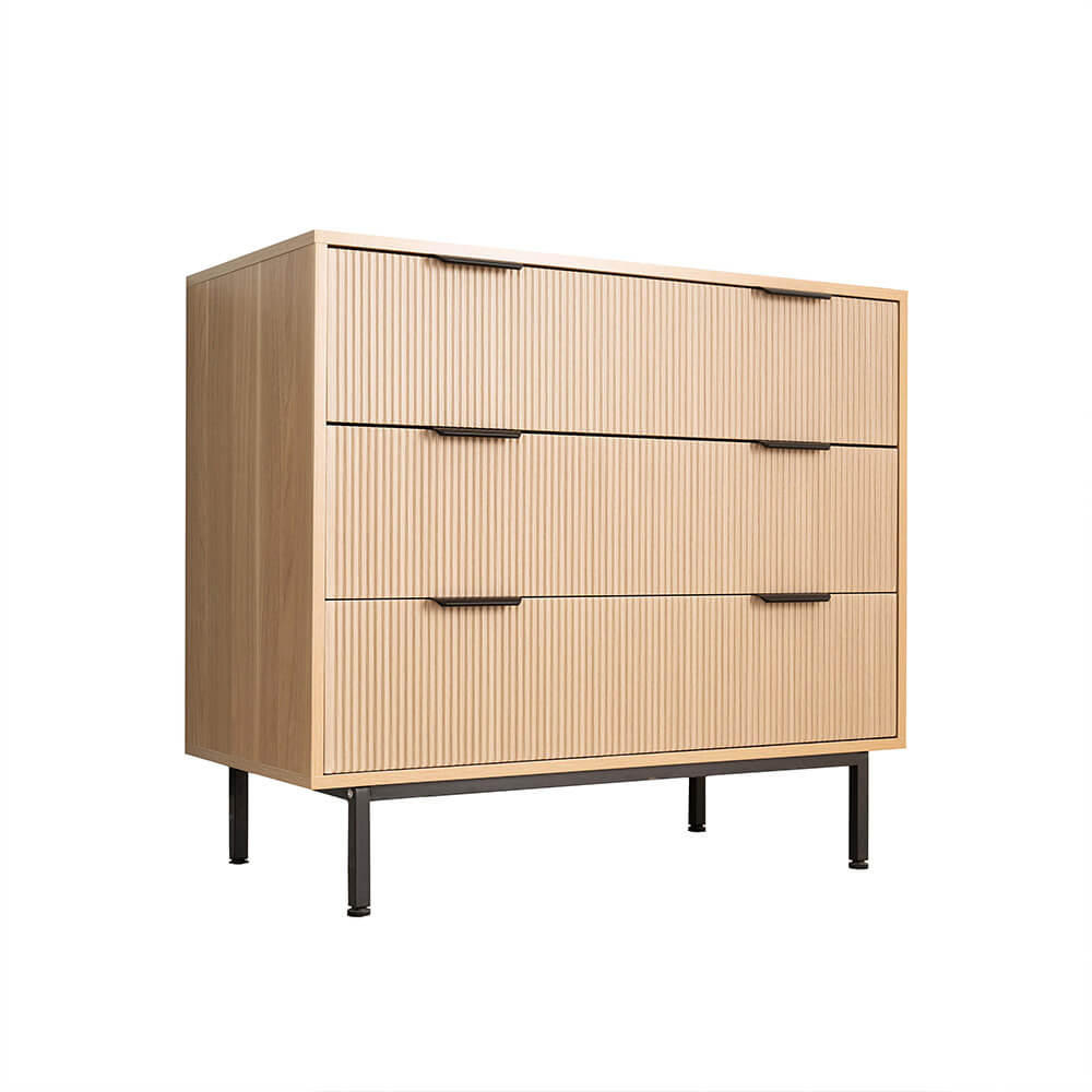 KOMMODE NYLA - Natur/Schwarz, 90 x 80 cm - Naturfarben, Holzwerkstoff (90/80/42cm) - Home Deluxe