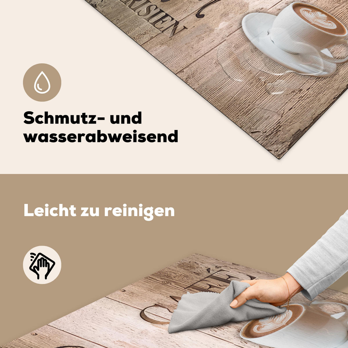 HERDABDECKPLATTE Bistro Parisien - Café - Kaffee - Jahrgang 78x78 cm - Cappuccino, Kunststoff (78/78/0.2cm) - MuchoWow