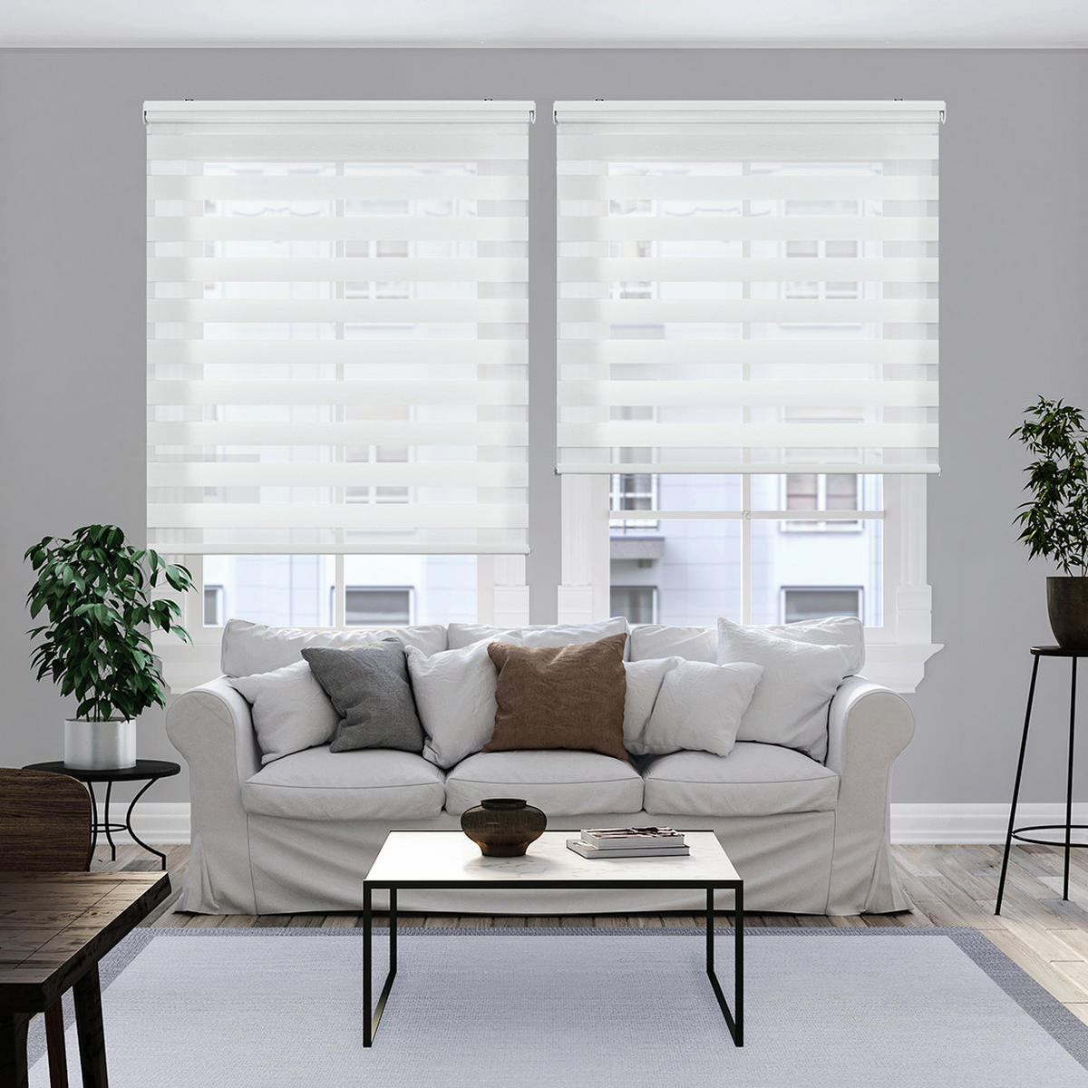 DOPPELROLLO Weiß 180X250 - Weiß, Kunststoff (180/250cm) - STORESDECO