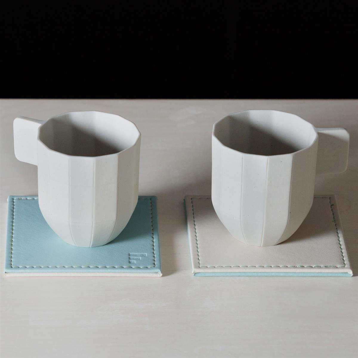UNTERSETZER Mint/Elfenbein, 4er Set - Mintgrün, Textil (10/10cm) - Freeform