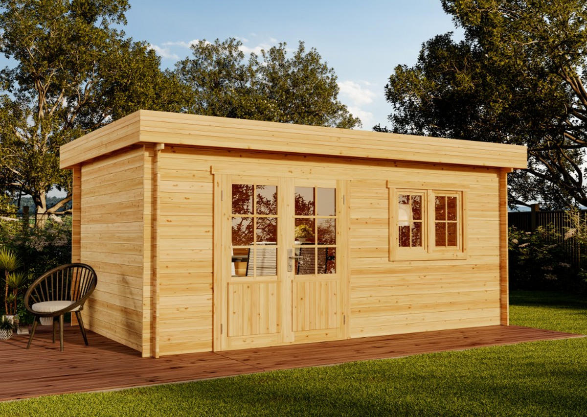 GARTENHAUS Holz Spree Compact - Pinienfarben, Holz (520/228/320cm) - Alpholz