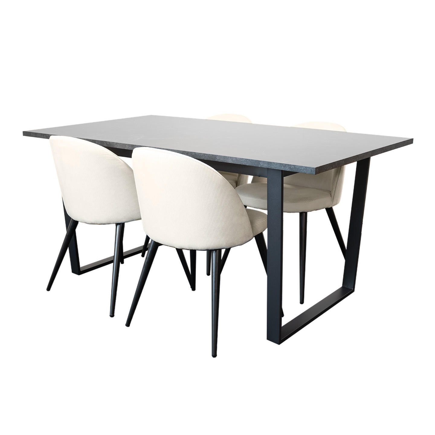 TISCHGRUPPE Schwarz - Schwarz, Holzwerkstoff (160/74/90cm) - ebuy24