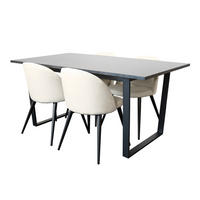 TISCHGRUPPE Schwarz - Schwarz, Holzwerkstoff (160/74/90cm) - ebuy24