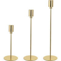 KERZENSTÄNDER 3-teiliges Set Gold 24 cm - 34 cm - Goldfarben, Metall (2/20/5cm)