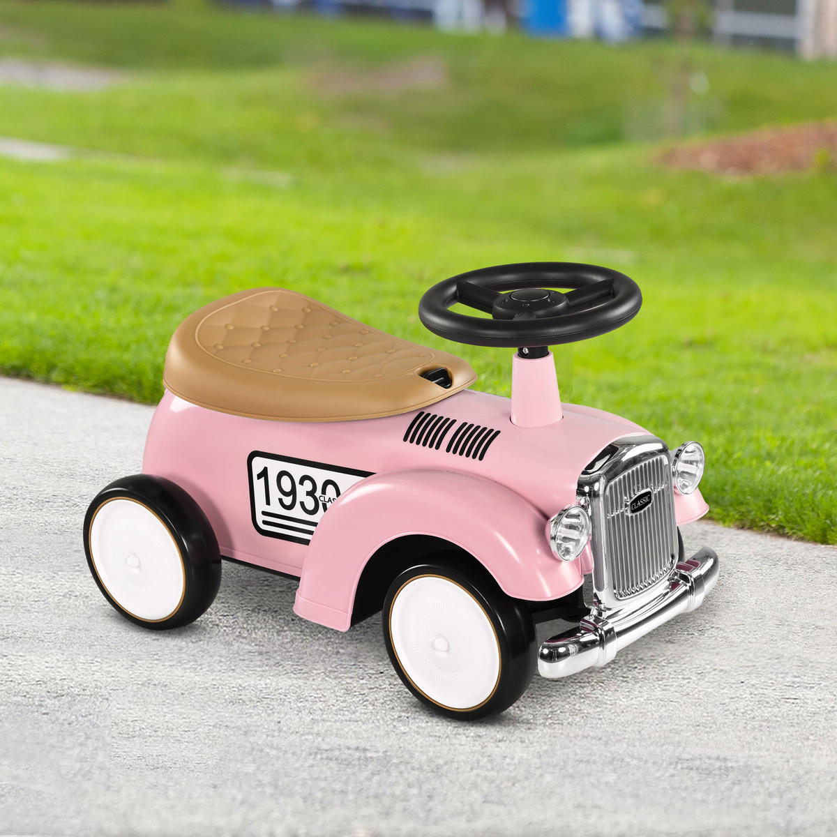 RUTSCHAUTO, Kinderfahrzeug mit Stauraum, Kinderauto mit Kippschutz, Rosa - Rosa, Metall (58/27/35cm) - AIYAPLAY