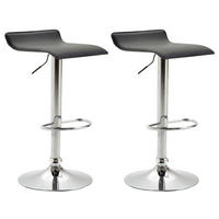 BARHOCKER 2er Set Dynasty Kunstleder chrom schwarz - Chromfarben/Schwarz, Kunststoff/Metall (36/84/39cm) - TPFLiving