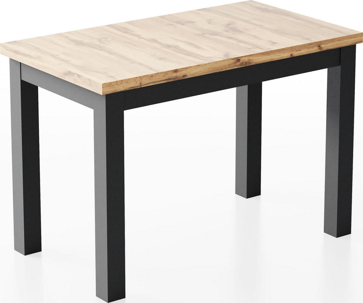 ESSTISCH Arden rechteckig, Wotan Eiche 100/60/73 cm - Eiche Wotan/Schwarz, Holz/Holzwerkstoff (100/60/73cm) - WFL GROUP
