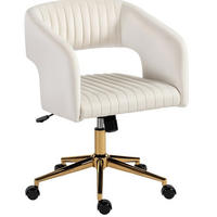 DREHSTUHL 61/62/76-84 cm, höhenverstellbar und wippend, gepolstert in Samtoptik, cremeweiß - Creme, Kunststoff (61/84/62cm) - Redom