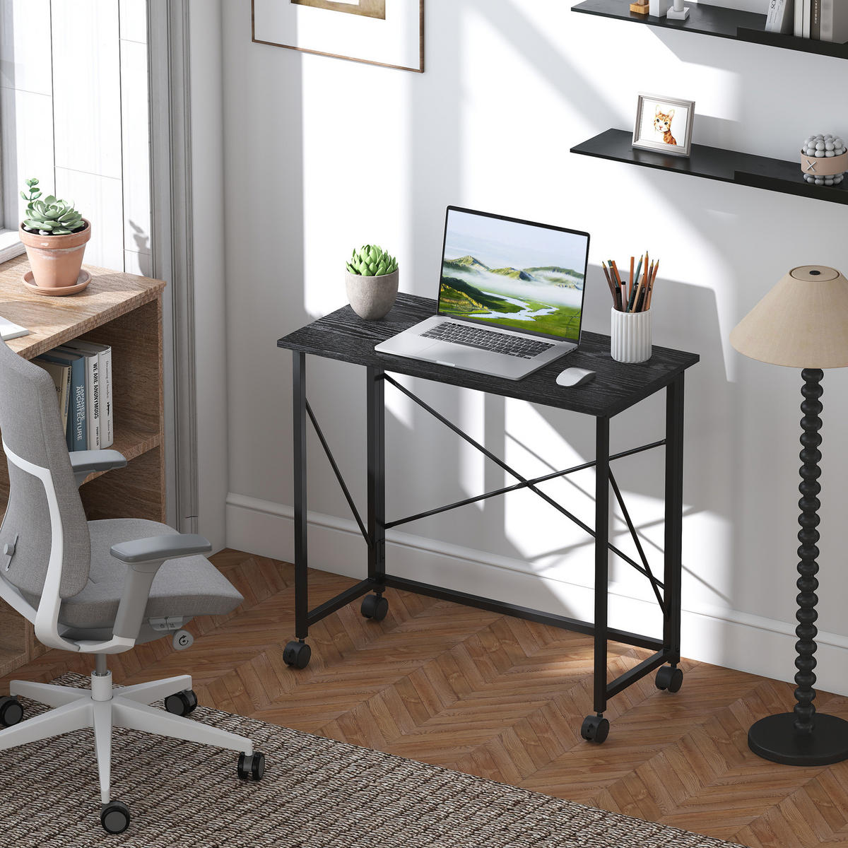 BÜROTISCH Schwarz 1 Stück - Schwarz, Holzwerkstoff (40/80/75cm) - GiPP