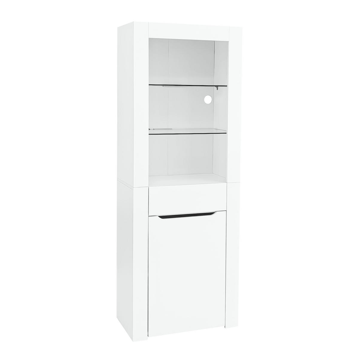 VITRINE Weiß 60/35.5/165 cm - Weiß, Holzwerkstoff (60/165/35.5cm) - PANGIVO