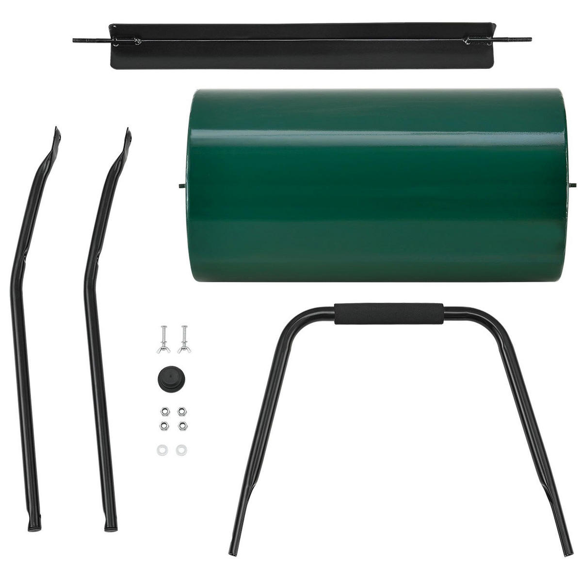 RASENWALZE Fritz Metall 50 L befüllbar - Grün, Metall (60/110/32cm) - Juskys
