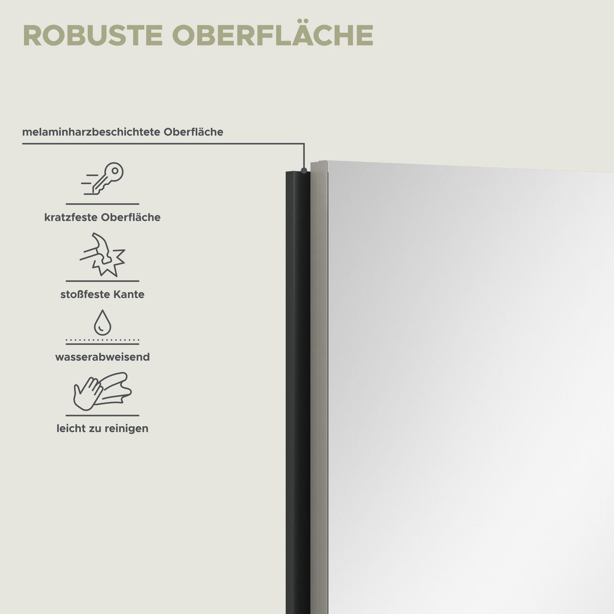 SPIEGEL Emil Kaschmir 71/2/70 cm - Beige, Holzwerkstoff (71/70/2cm) - Xonox