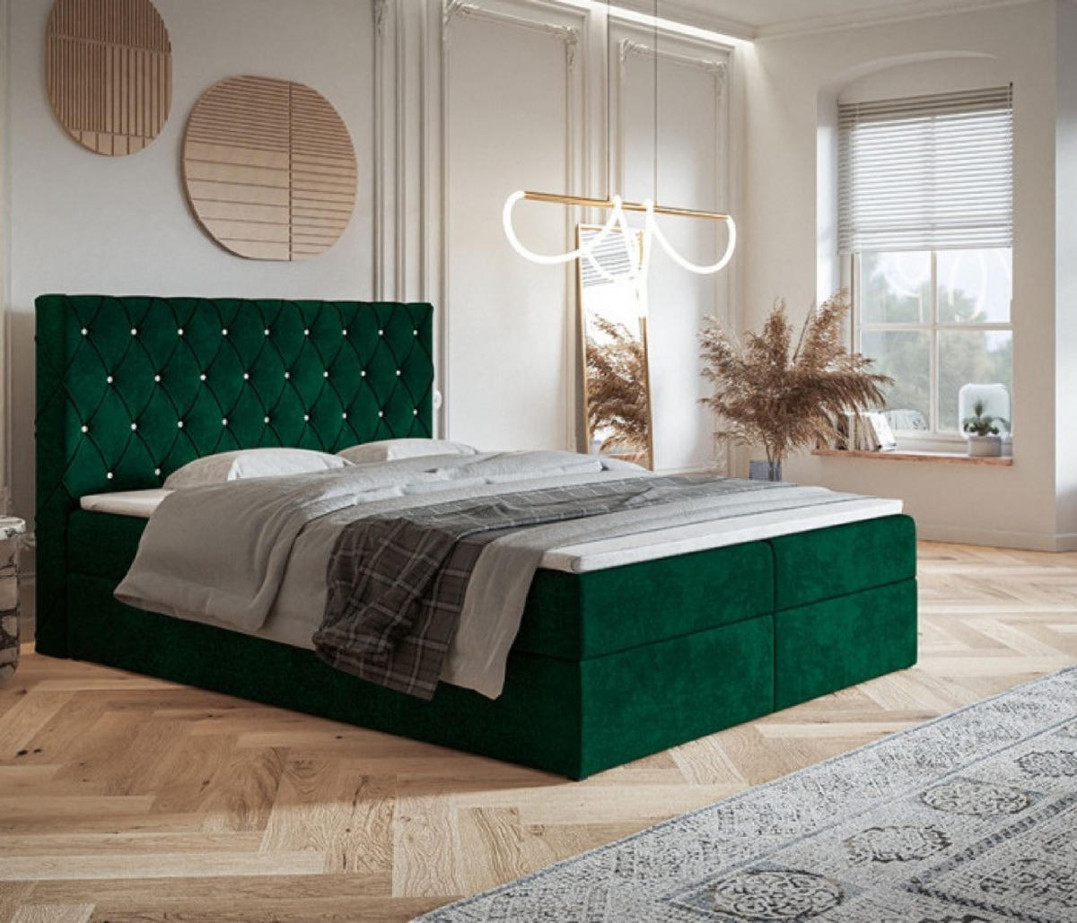 BETT Grün FOX 4 120x200 cm - Schwarz/Grün, Textil (120/200cm) - Sepro Meble