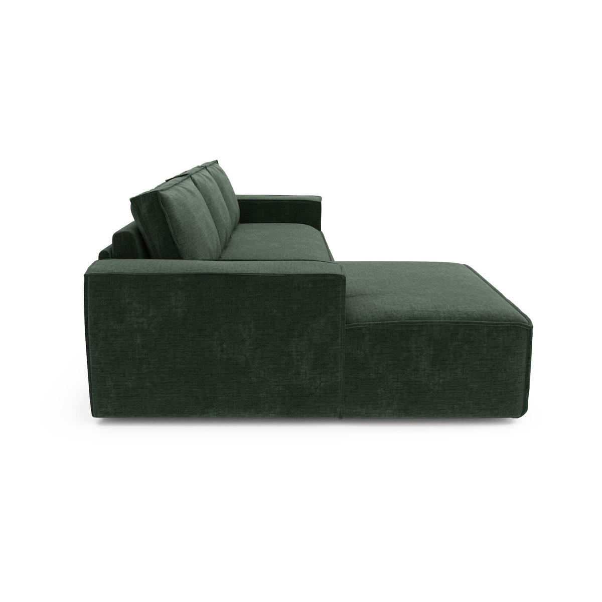ECKSOFA LINKS Samt Smaragdgrün 302cm - Smaragdgrün, Textil (165/302cm) - Sia Home