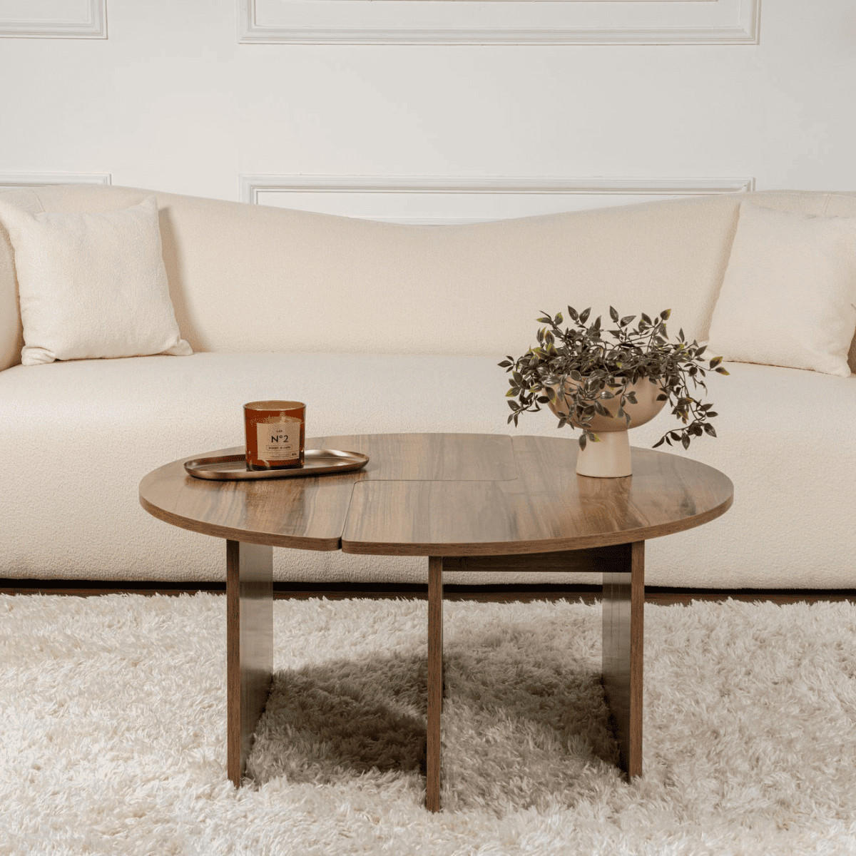 COUCHTISCH (2er-Set) moira 90/90/41 cm - Naturfarben, Holzwerkstoff (90/90/41cm) - Calicosy