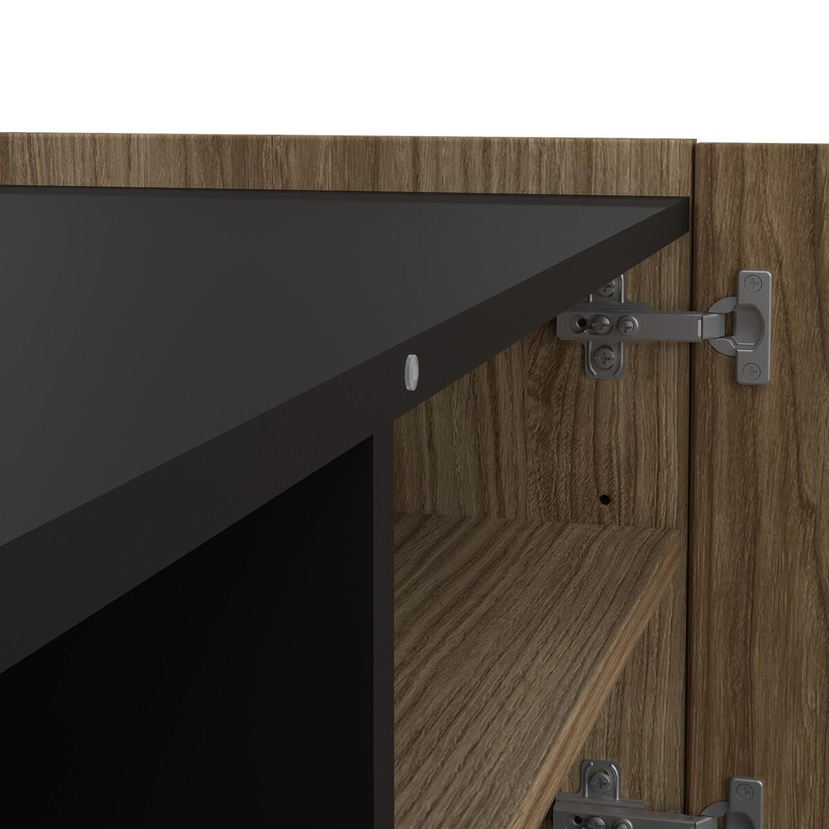 57. TV-MÖBEL mit 2 Türen 1 Schublade Dekor und matt schwarz billie 147/41,3/54 cm - Schwarz, Holzwerkstoff (41.3/54/147cm) - Calicosy