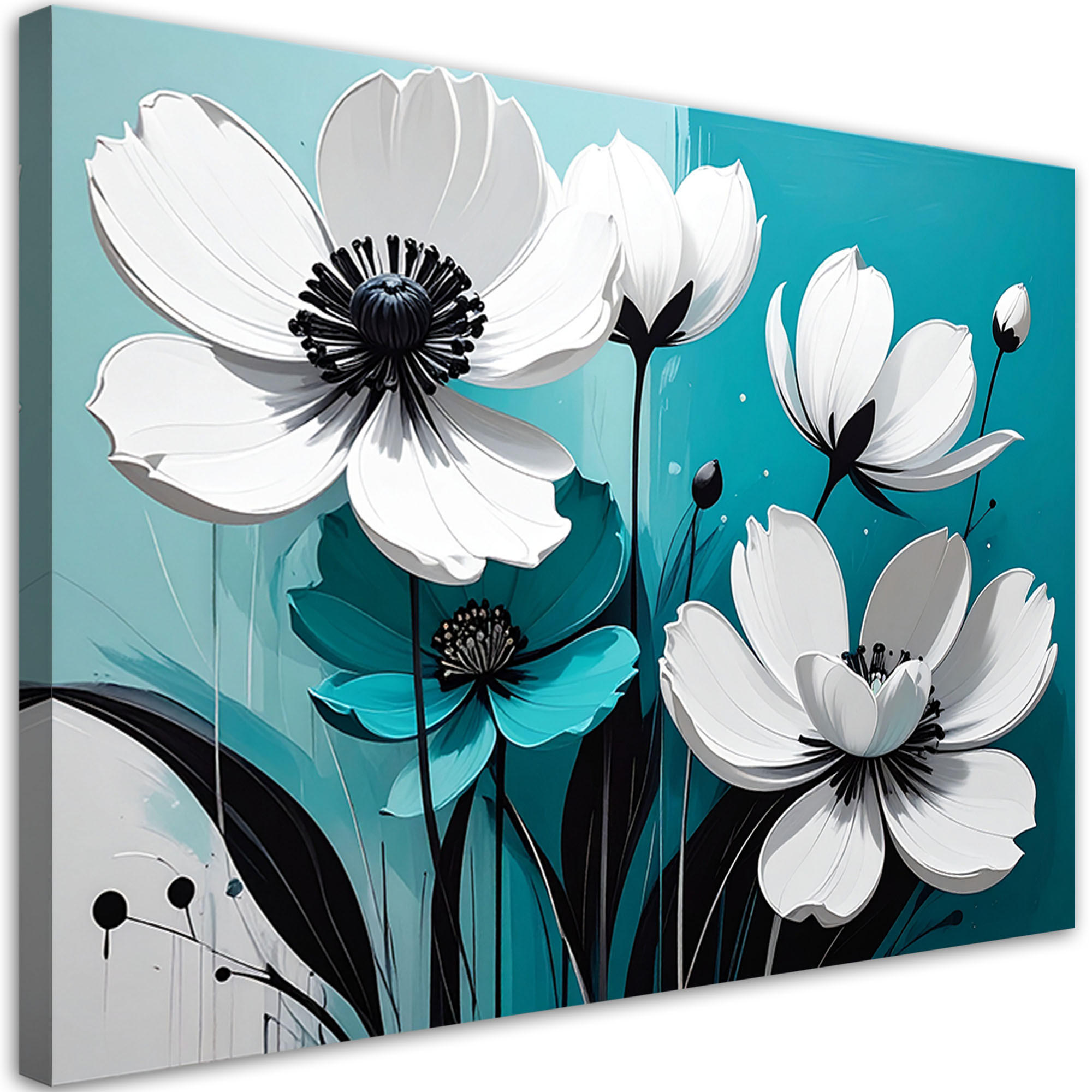 Feeby Leinwandbild, Türkis 100x70 cm