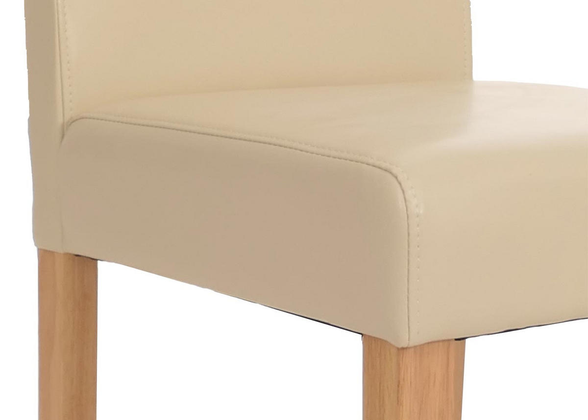 ESSZIMMERSTUHL 2er-Set klassisch und zeitlos 90x43x56cm Sitzhöhe 45cm Kunstleder helle Beine Creme - Beige, Kunststoff (43/90/56cm) - CHEFGASTRO