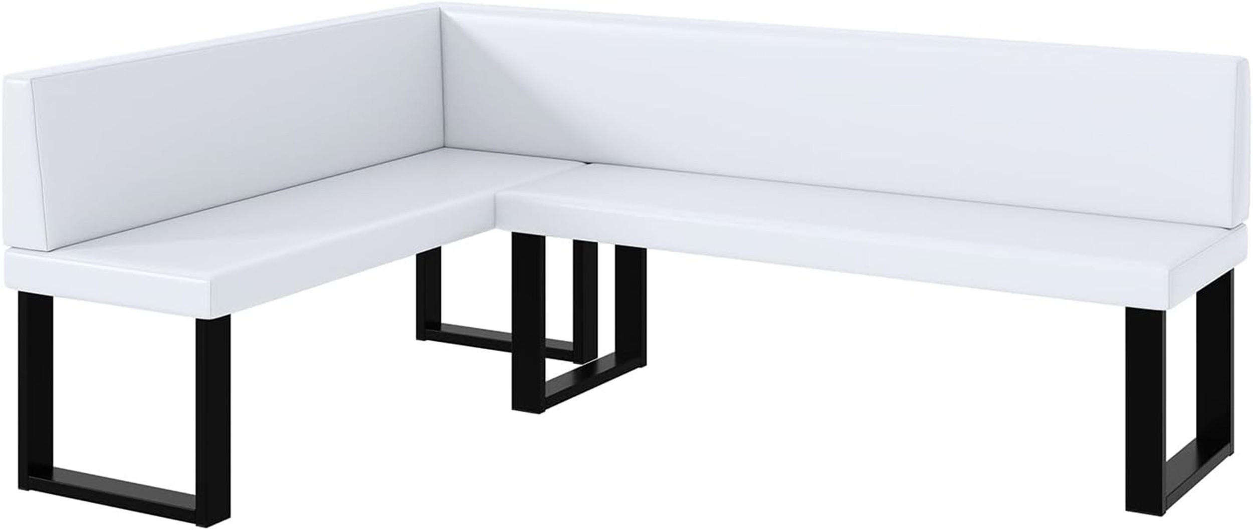 ECKBANK TONI_U - Weiß, Leder (142/196cm) - Meblini