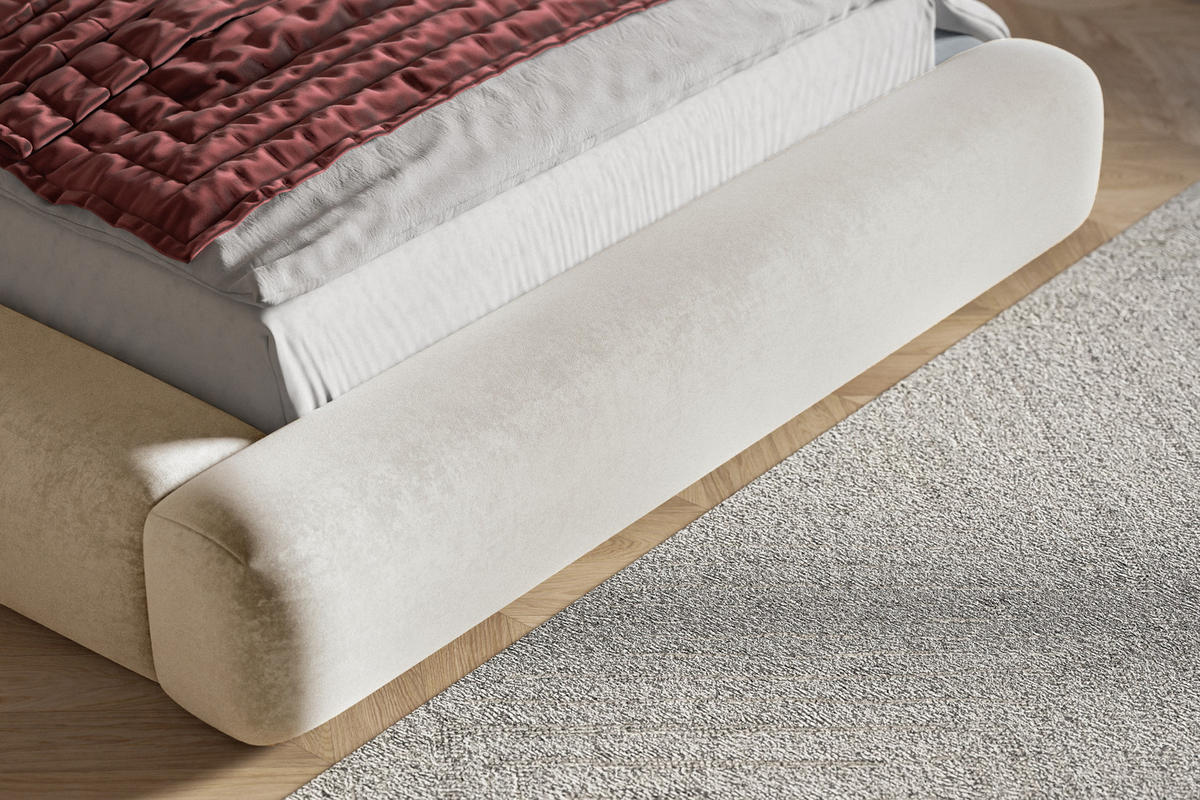 DOPPELBETT 160x200 cm Lumaro mit Dicker Schaum und Bettkasten, Beige - Beige, Holz/Textil (160/200cm) - Emporius