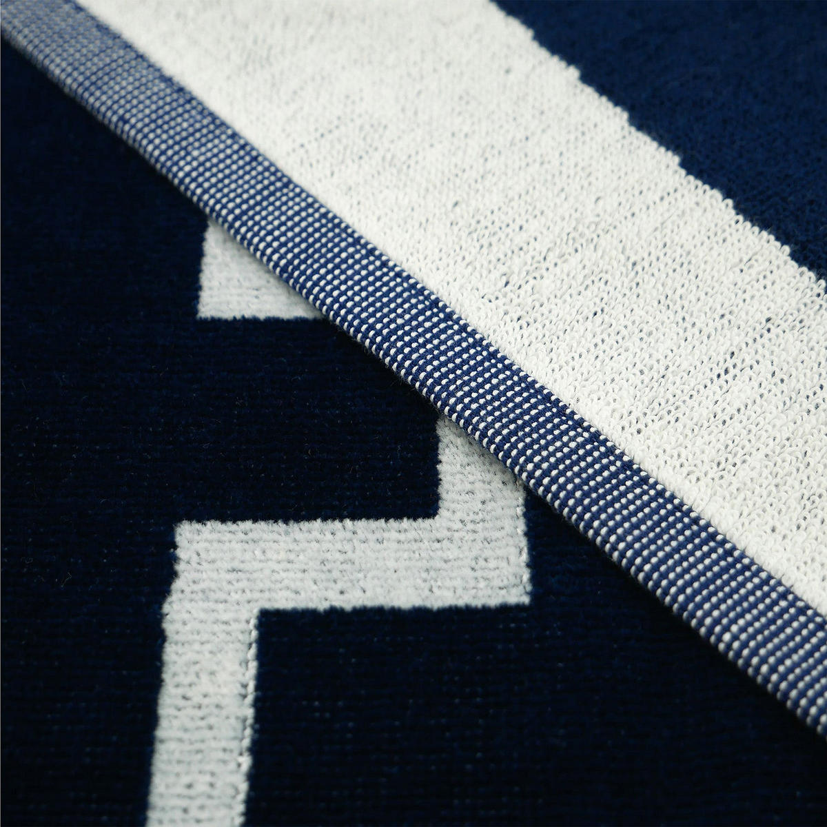 STRANDTUCH XL Velours Jacquard Blau 140x180 400g/m² - Bastia - Blau, Textil (140/180cm) - LE COMPTOIR DE LA PLAGE