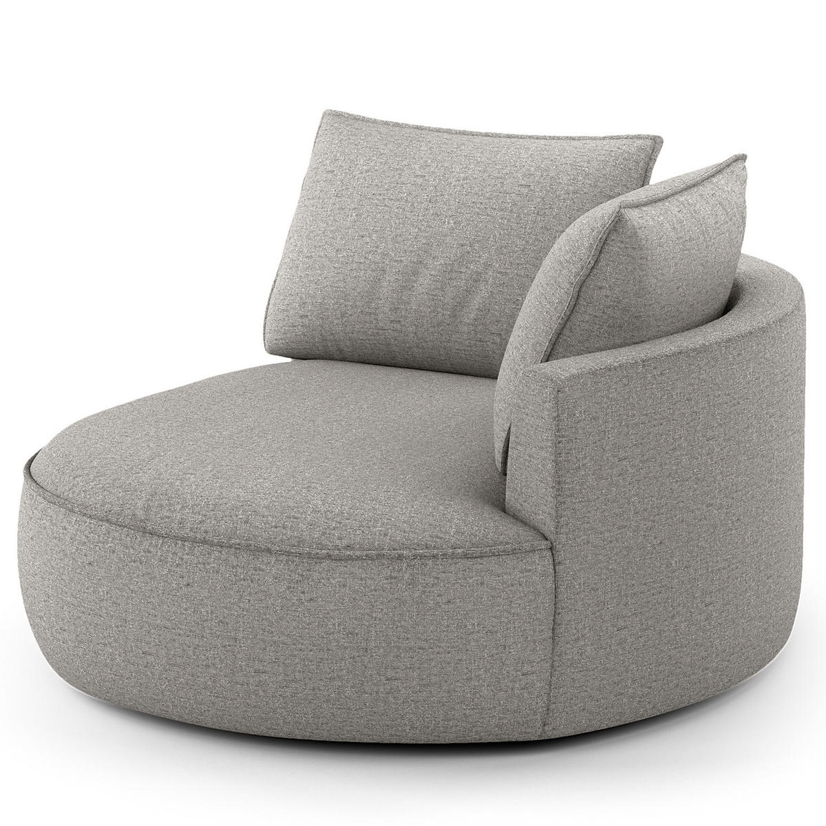 OTTOMANE - modular - Hellgrau/Schwarz, Kunststoff/Textil (126/82/154cm) - home24