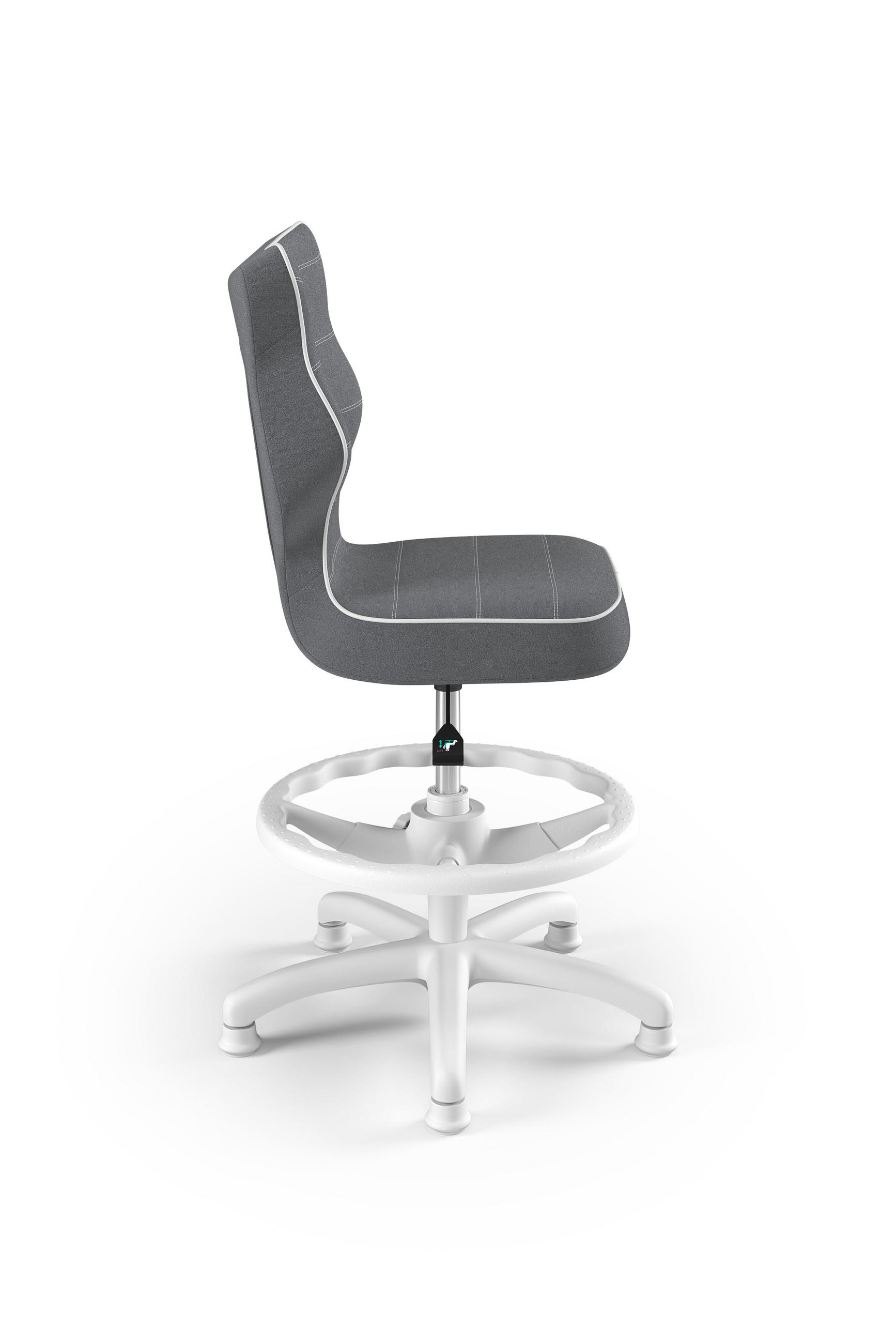 KINDERSTUHL Petit mit Fußstütze - Dunkelgrau/Weiß, Textil (66/96/66cm) - RAUMHIRSCH FURNITURE