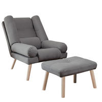 RELAXSESSEL LILA mit hocker, 75/75/100 cm, Graphit - Graphitfarben, Holz/Textil (75/100/75cm) - Idohome