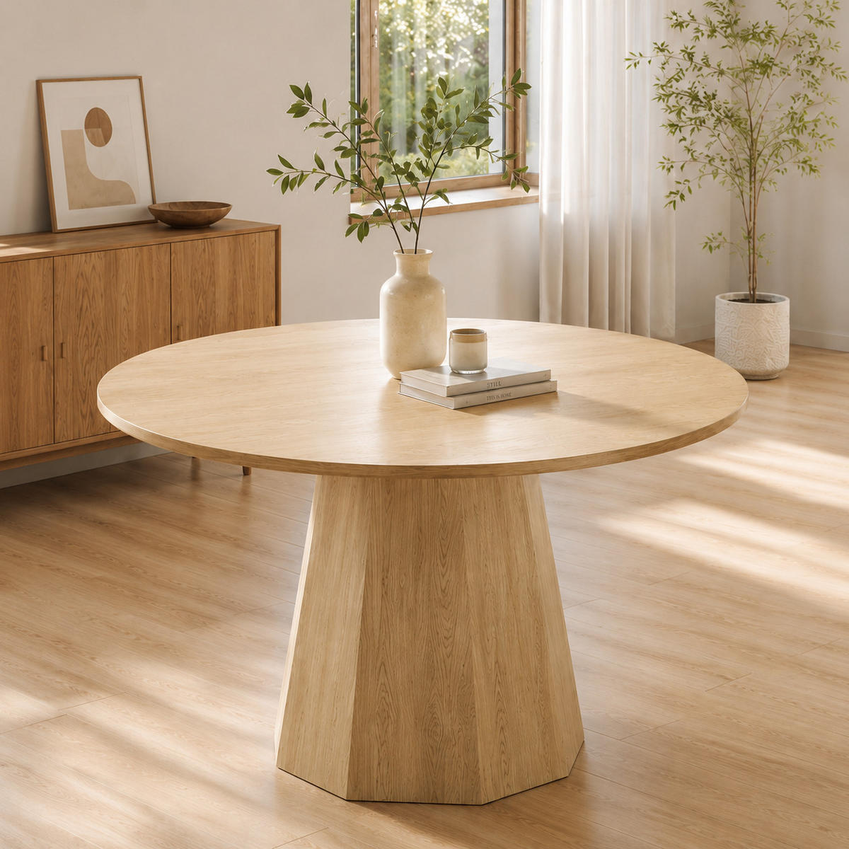 ESSTISCH 120 cm skandinavischer Stil DE-39826 Eichenfarbe - Eichefarben, Holzwerkstoff (120/120/75cm) - ComfortXL