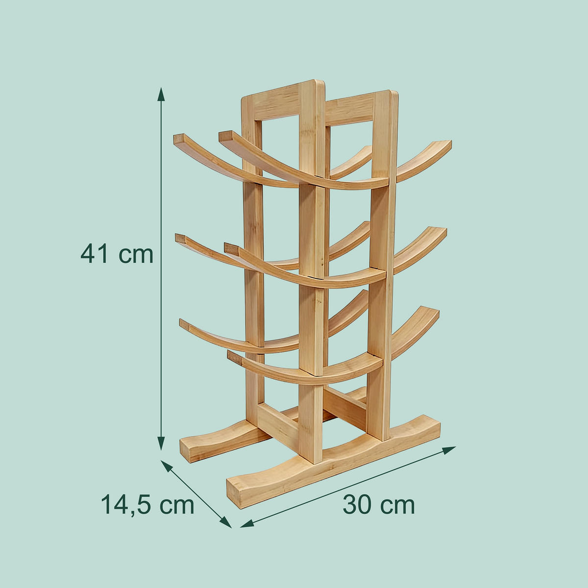 WEINREGAL - Hellbraun, Holz (30/14.5/41cm) - Relaxdays