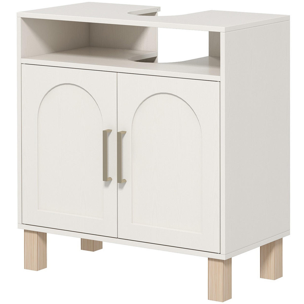 WASCHBECKENUNTERSCHRANK DE-15897 U-Aussparung Weiß - Weiß, Holzwerkstoff (60/63/30cm) - ComfortXL