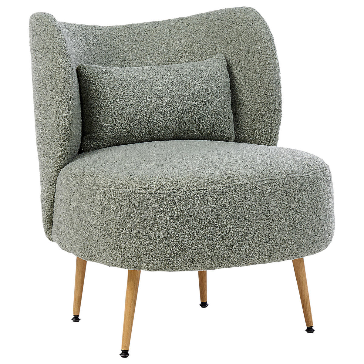SESSEL mit Kissen Bouclé Grün Otsby II - Grün, Textil (60/76/55cm) - Beliani