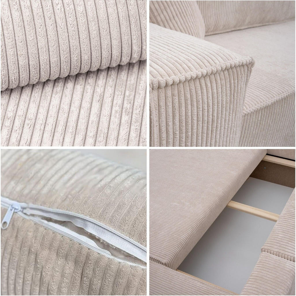 Thumbnail - Kaiser Möbel Ecksofa, Grau, Holz, 5-Sitzer, L-Form, 274x142 cm, Wohnzimmer, Sofas & Couches, Wohnlandschaften, Ecksofas