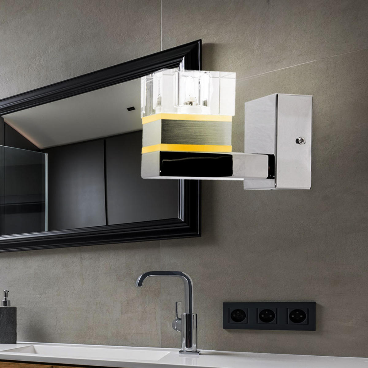 LED WANDLEUCHTE TANILA Metall Chrom - Silberfarben, Glas (16/17/10cm) - Brilliant