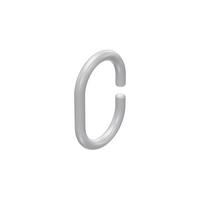 DUSCHVORHANGRINGE C-Form offen 60/42 mm für Duschvorhangstange/Spannstange, Glasklar, Packung 10 Stück - Transparent, Kunststoff (30cm) - INTERDECO