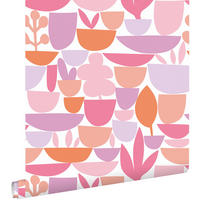 TAPETE Keramik und Pflanzen 50 x 900 cm - Lila, Papier (50/900cm) - ESTAhome