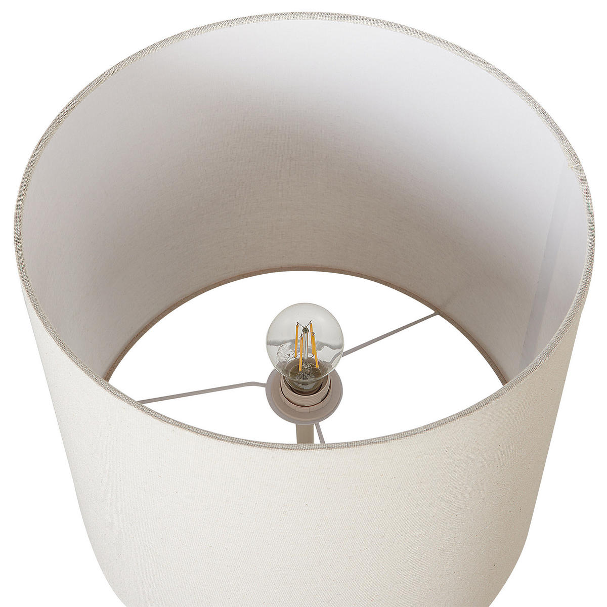 STEHLAMPE Weiß Krios - Weiß, Textil (36/36/160cm) - Beliani