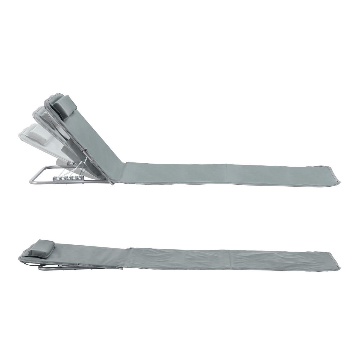 STRANDMATTEN-SET 2 TLG. Cellorigo - Dunkelgrau, Textil/Metall (160/42/49cm) - [en.casa]