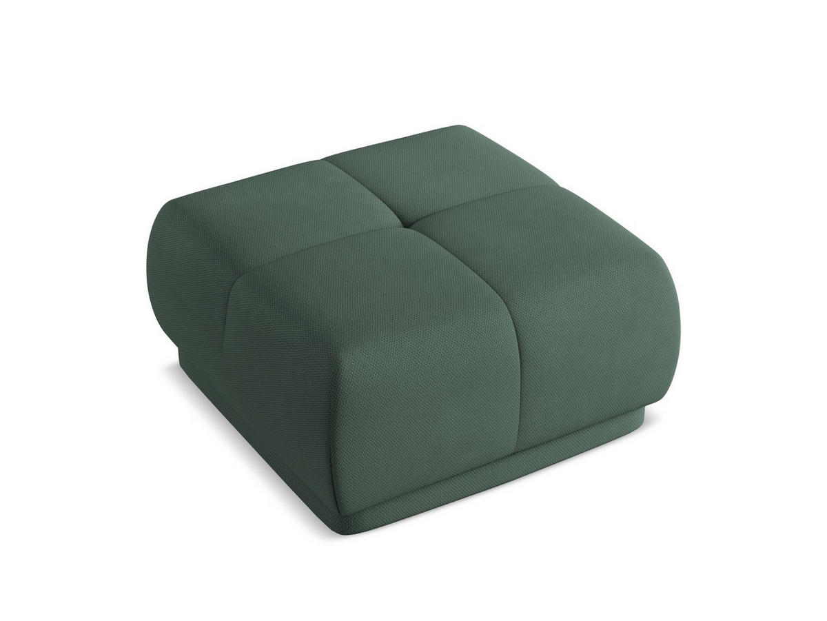 POUF Chenille Stoff Grün - Schwarz/Grün, Kunststoff/Textil (60/35/60cm) - Makamii