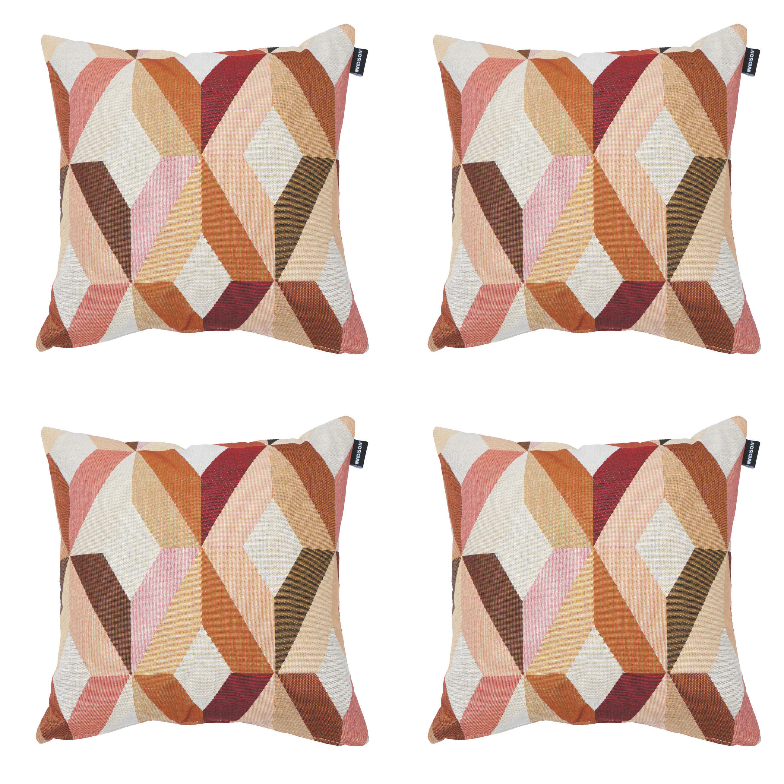 DEKORATIONSKISSEN Madison Home - Mehrfarbig - 45/45/10 cm - 4er-Set - Rostfarben/Multicolor, Textil (45/45cm) - Madison