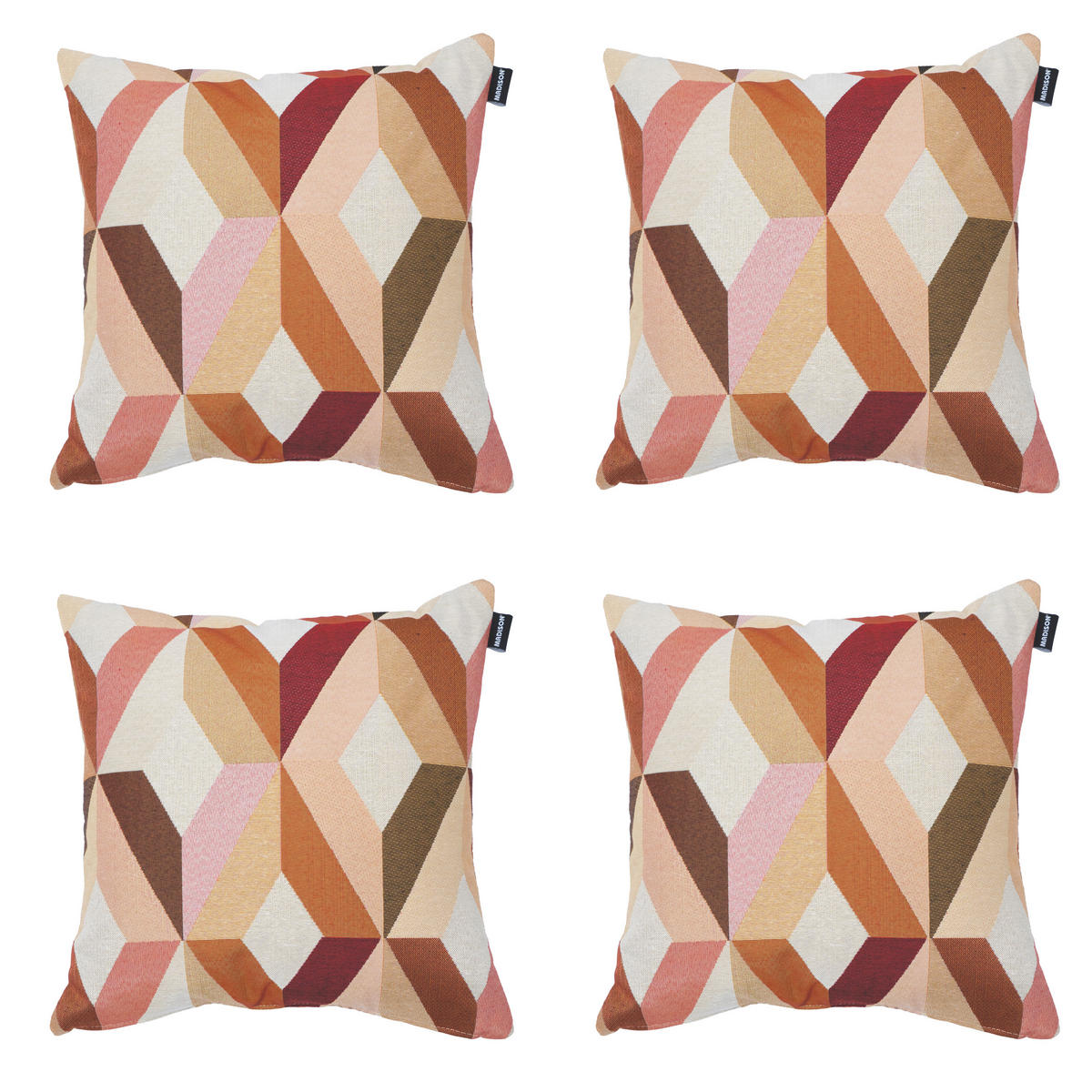 DEKORATIONSKISSEN Madison Home - Mehrfarbig - 45/45/10 cm - 4er-Set - Rostfarben/Multicolor, Textil (45/45cm) - Madison