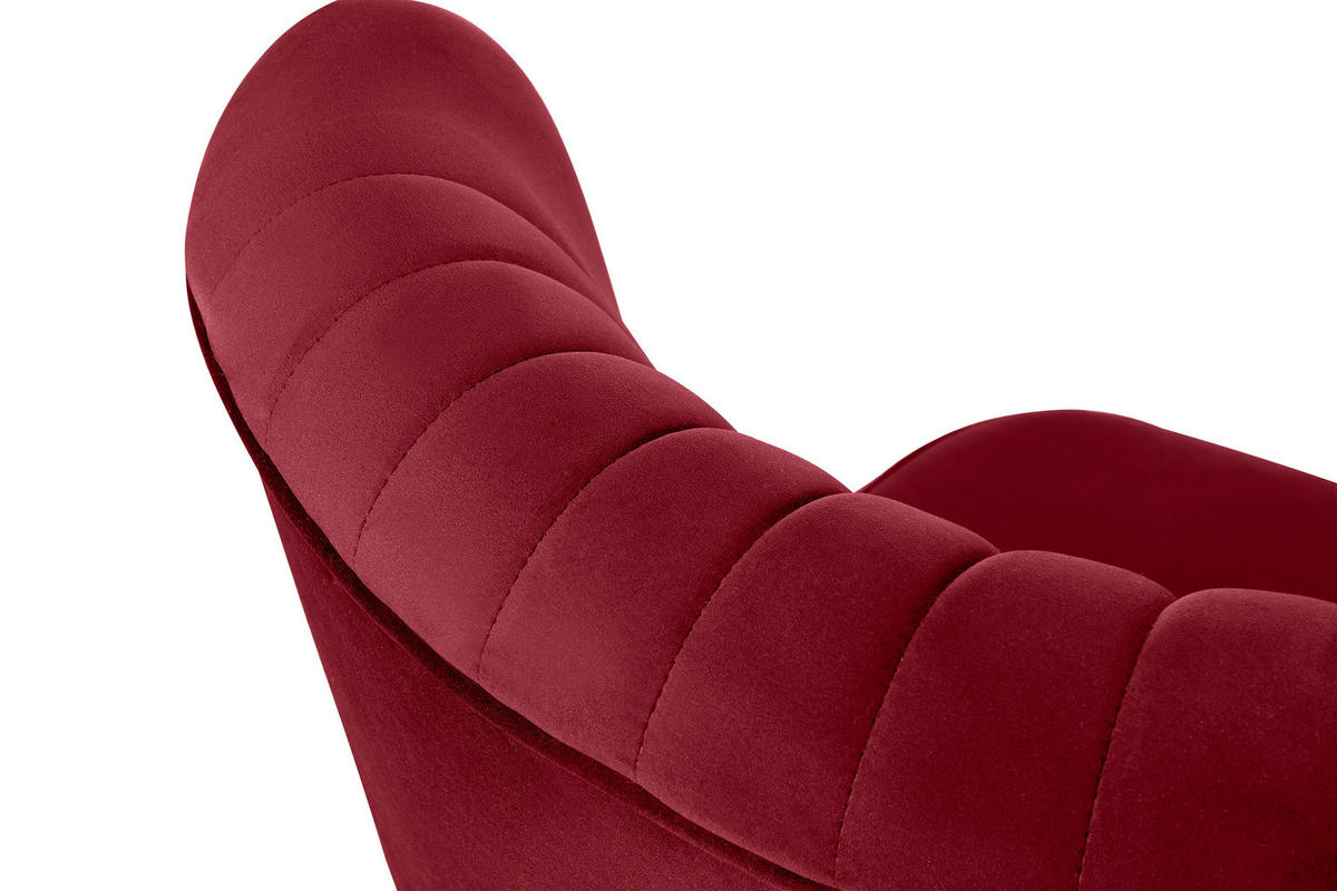 COCKTAILSESSEL DUCO auf hohen Beinen, Rot/Buche - Buchefarben/Rot, Holz/Textil (63/89/65cm) - KONSIMO®