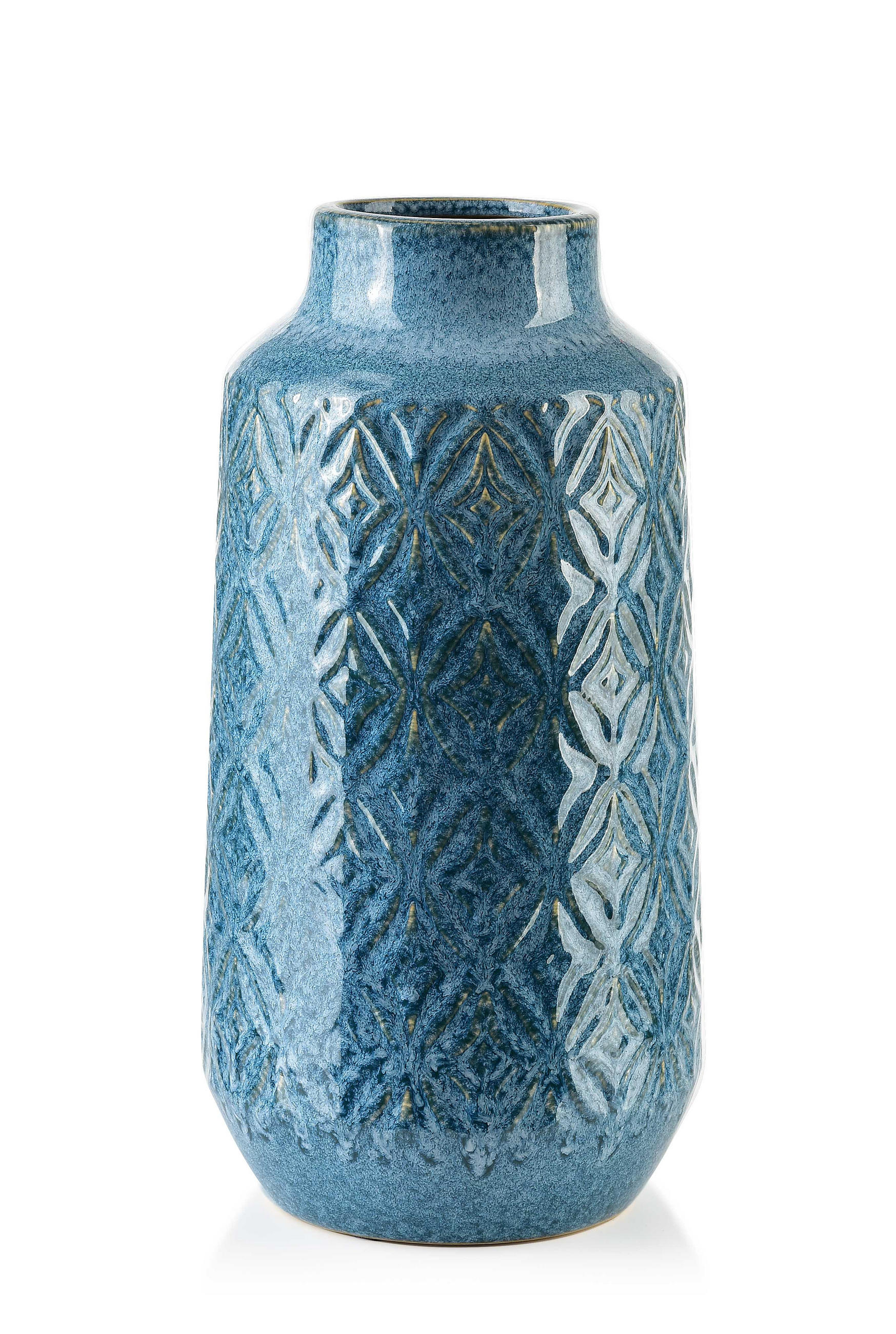 VASE Yarine Blau 18/18/32 cm Keramik - Blau, Keramik (32cm) - Mondex