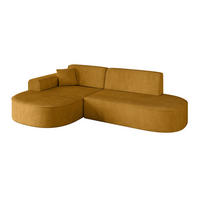 ECKSOFA Ottomane Links MARI-L1 - 232x163x73,5 cm Senfgelb Cord - Gelb/Schwarz, Holzwerkstoff/Kunststoff (163/234cm) - ALTDECOR