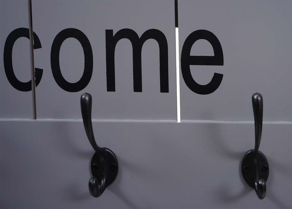 WANDGARDEROBE WELCOME SHABBY Grau, Blau - Blau/Grau, Holz (60/90/8cm) - MCW