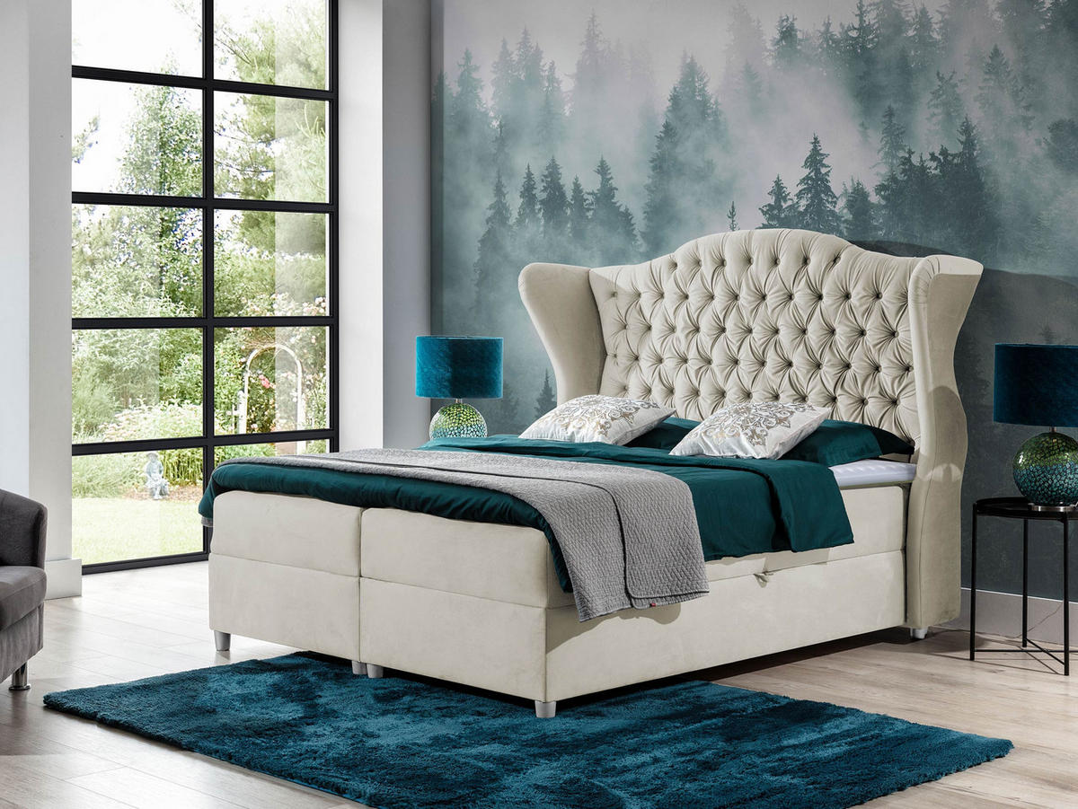 BOXBETT Livia - Creme, Holz (180/200cm) - MIRJAN24