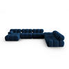 MODULARES-PANORAMASOFA rechts Bellis aus Samt königsblau 7 Sitzplätze - Blau, Textil (282/63/379cm) - Micadoni