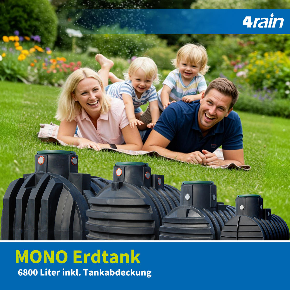 ERDTANK 6800 L - Schwarz, Kunststoff (200/240/245cm) - 4rain