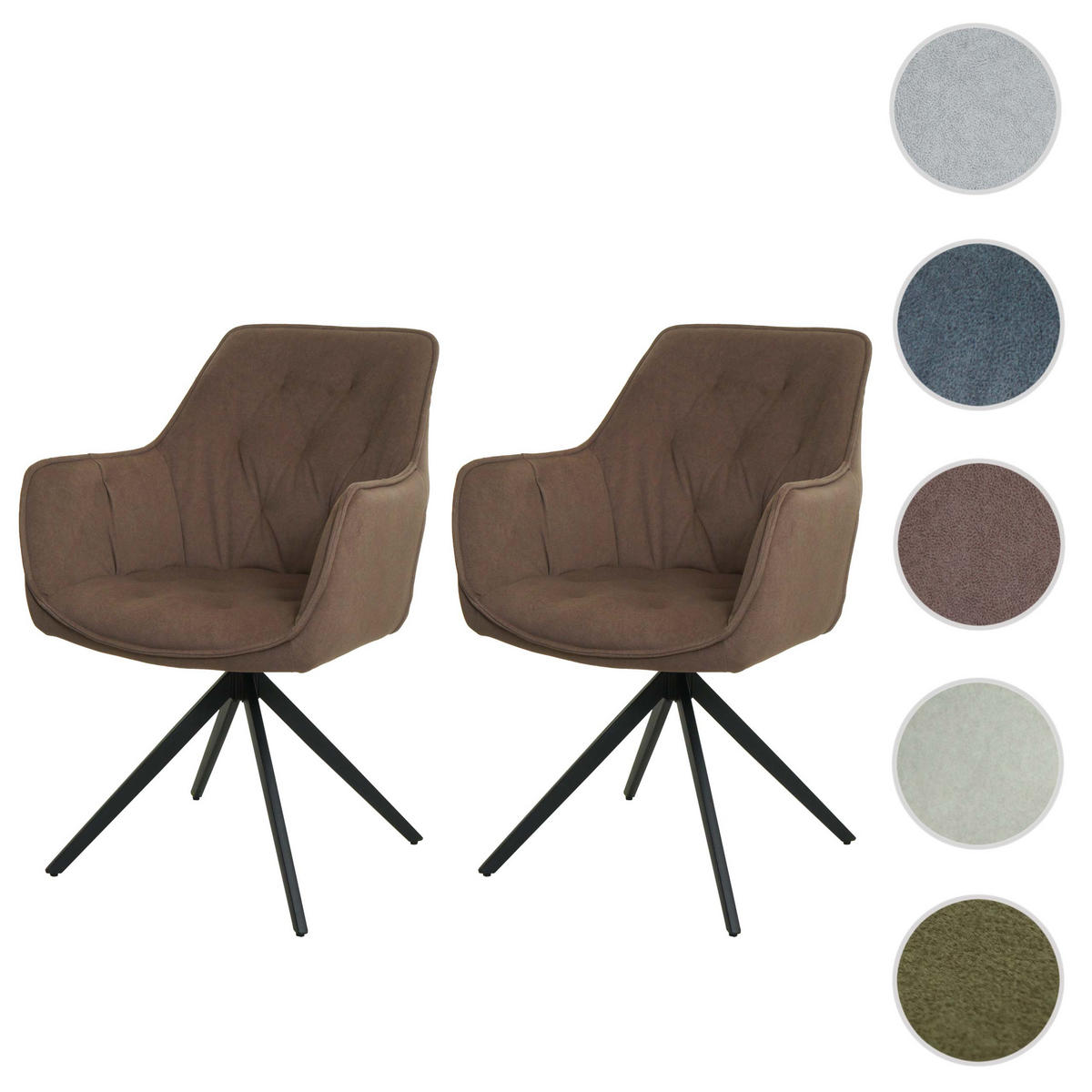 ESSZIMMERSTUHL Braun 2er-Set - Braun, Textil (55/87/60cm) - Jamb