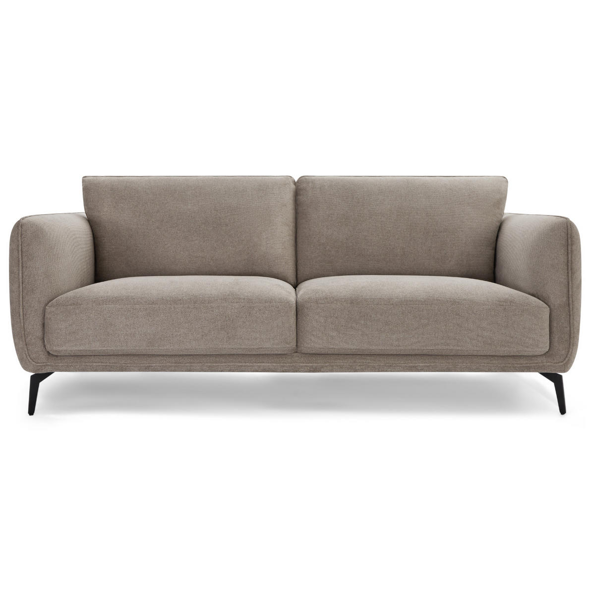 DREISITZER-SOFA Webstoff Beige - Beige/Schwarz, Textil/Metall (197/85/85cm) - Furnhouse